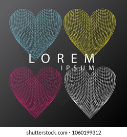 geometric heart shapes vector