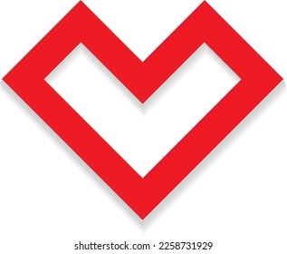 Geometric heart for Valentine's Day icons vector