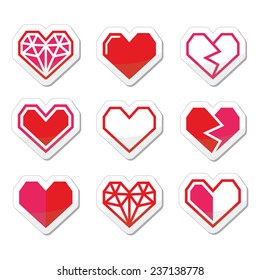 Geometric heart for Valentine's Day icons 