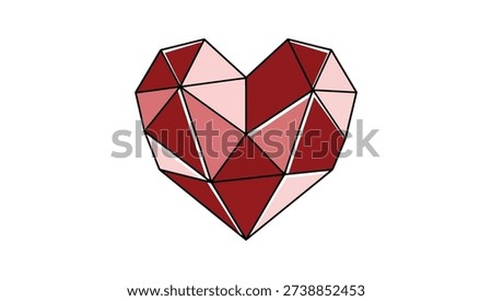 Geometric Heart Vector. Modern Minimalist Hearts Illustration PNG Background. geometric heart vector. polygonal love illustration. 
