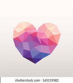 Geometric Heart Vector in Rainbow Hipster Colors