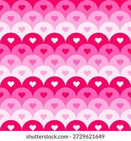 Diseño geométrico del patrón del corazón y de la onda para el fondo del día de San Valentín.