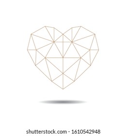 Geometric heart with white background