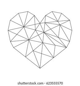 Geometric Hearts Geometric Heart Vector Minimal Stock Vector (Royalty ...