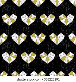 Geometric Hearts Seamless Repeat Wallpaper