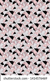 geometric hearts seamless vector pattern