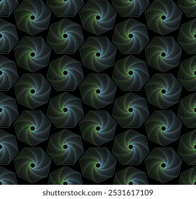 Geometric heptagon green blue pattern, can be used for wallpaper, pattern, web, blog, surface, textures, graphic and printing.