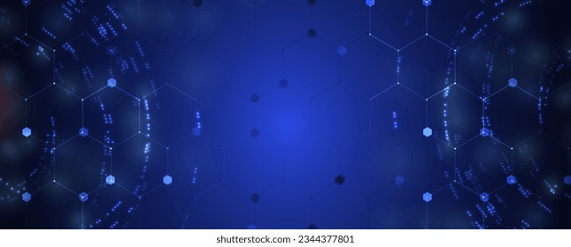 Geometric hexagon abstract background with simple polygonal elements. Medical, business, technology or science design.