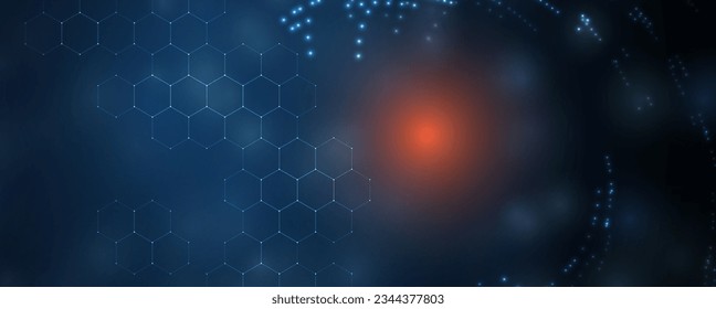 Geometric hexagon abstract background with simple polygonal elements. Medical, business, technology or science design.