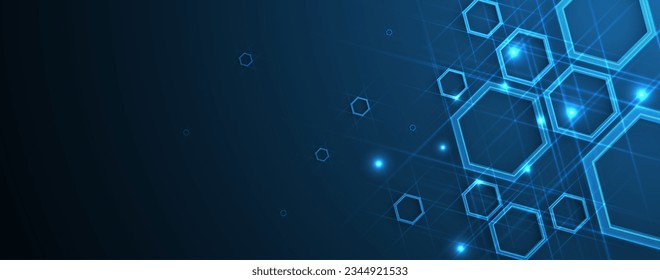 Geometric hexagon abstract background with simple polygonal elements. Medical, business, technology or science design.