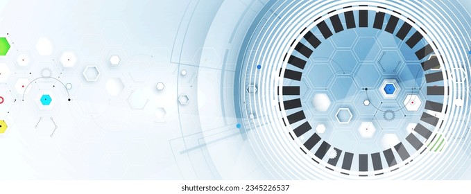 Geometric hexagon abstract background with simple polygonal elements. Medical, business, technology or science design.