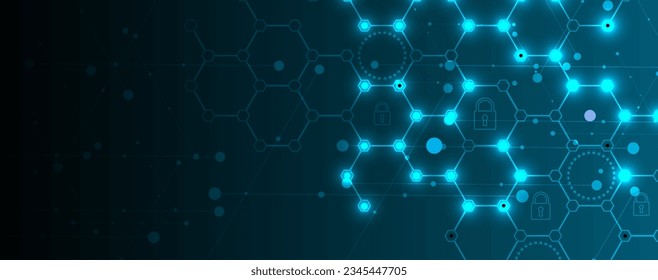 Fondo abstracto hexagonal geométrico con elementos poligonales simples. Diseño médico, empresarial, tecnológico o científico.