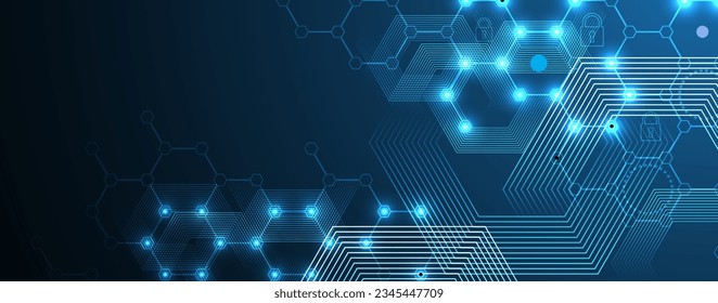 Geometric hexagon abstract background with simple polygonal elements. Medical, business, technology or science design.