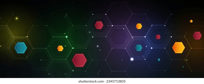 Geometric hexagon abstract background with simple polygonal elements. Medical, business, technology or science design.