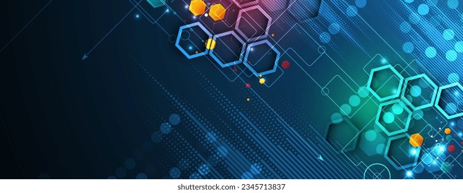 Geometric hexagon abstract background with simple polygonal elements. Medical, business, technology or science design.