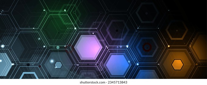 Geometric hexagon abstract background with simple polygonal elements. Medical, business, technology or science design.