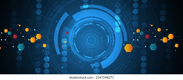 Geometric hexagon abstract background with simple polygonal elements. Medical, business, technology or science design.