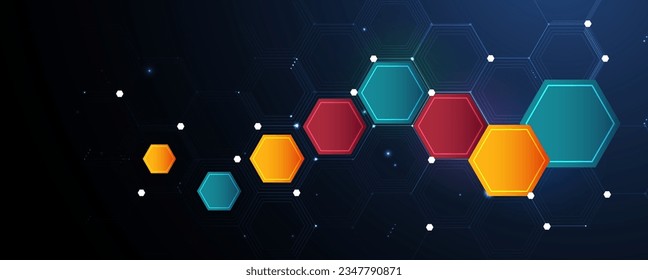 Geometric hexagon abstract background with simple polygonal elements. Medical, business, technology or science design.