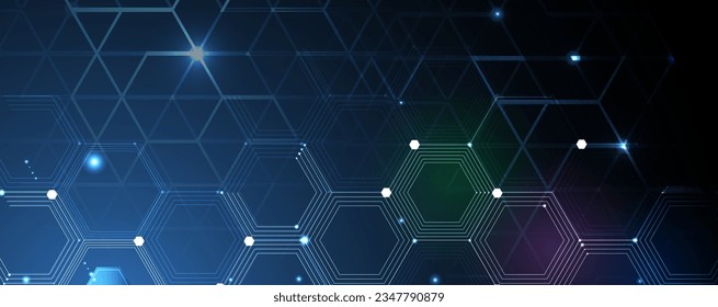 Geometric hexagon abstract background with simple polygonal elements. Medical, business, technology or science design.