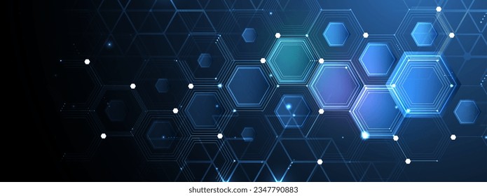 Geometric hexagon abstract background with simple polygonal elements. Medical, business, technology or science design.