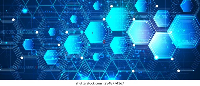 Geometric hexagon abstract background with simple polygonal elements. Medical, business, technology or science design.