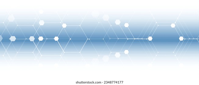 Fondo abstracto hexagonal geométrico con elementos poligonales simples. Diseño médico, empresarial, tecnológico o científico.