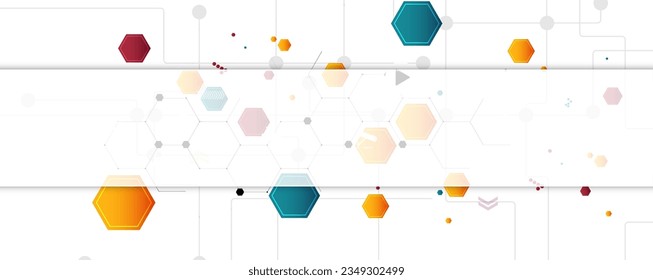 Geometric hexagon abstract background with simple polygonal elements. Medical, business, technology or science design.