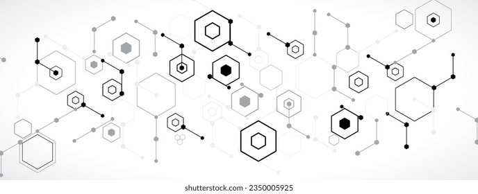 Geometric hexagon abstract background with simple polygonal elements. Medical, business, technology or science design.