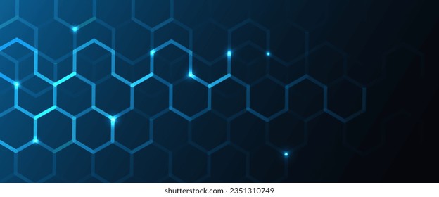 Geometric hexagon abstract background with simple polygonal elements. Medical, business, technology or science design.