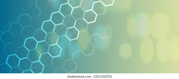 Fondo abstracto hexagonal geométrico con elementos poligonales simples. Diseño médico, empresarial, tecnológico o científico.