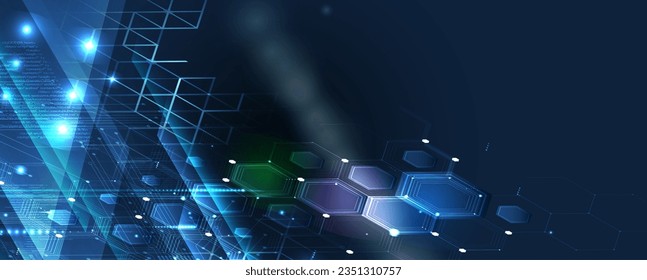 Geometric hexagon abstract background with simple polygonal elements. Medical, business, technology or science design.