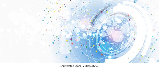 Geometric hexagon abstract background with simple polygonal elements. Medical, business, technology or science design. Handmade vector illustration.