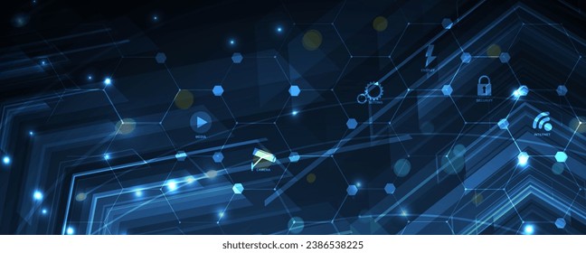 Geometric hexagon abstract background with simple polygonal elements. Medical, business, technology or science design. Handmade vector illustration.