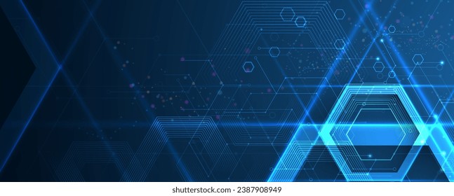 Fondo abstracto hexagonal geométrico con elementos poligonales simples. Diseño médico, empresarial, tecnológico o científico. Vector hecho a mano.