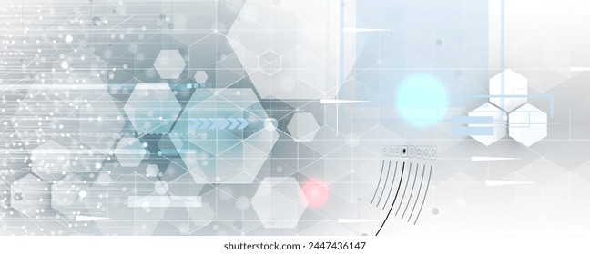 Geometric hexagon abstract background with simple polygonal elements. Medical, business, technology or science design.