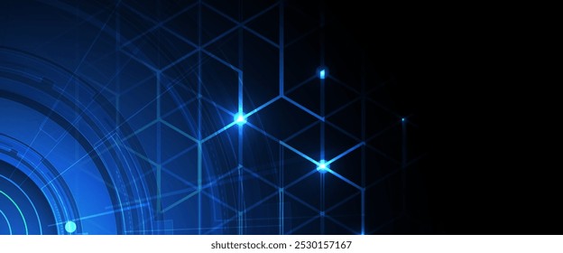 Abstrakter geometrischer Hexagon-Hintergrund mit einfachen polygonalen Elementen. Medizin, Wirtschaft, Technologie oder Wissenschaftsdesign.