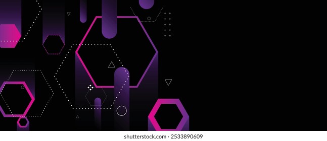 Geometric hexagon abstract background with simple polygonal elements. Medical, business, technology or science design.