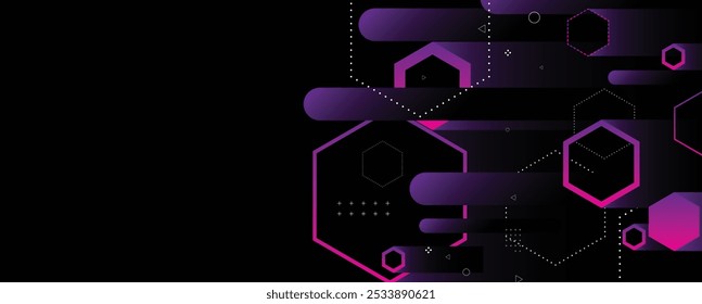 Fondo abstracto del hexágono geométrico con los Elementos poligonales simples. Diseño médico, empresarial, tecnológico o científico.