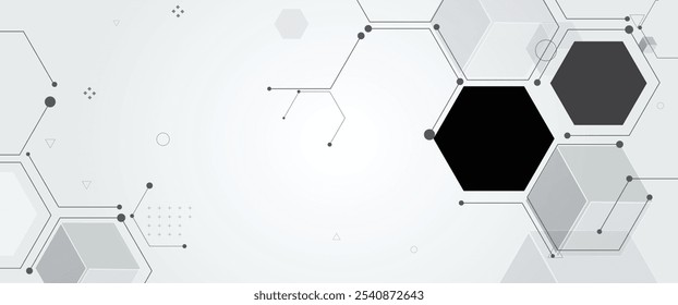Geometric hexagon abstract background with simple polygonal elements. Medical, business, technology or science design.