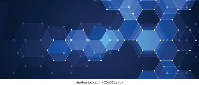 Geometric hexagon abstract background with simple polygonal elements. Medical, business, technology or science design.