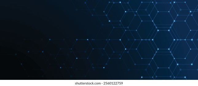 Geometric hexagon abstract background with simple polygonal elements. Medical, business, technology or science design.