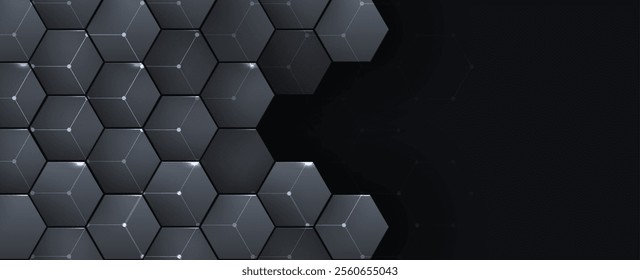 Geometric hexagon abstract background with simple polygonal elements. Medical, business, technology or science design.