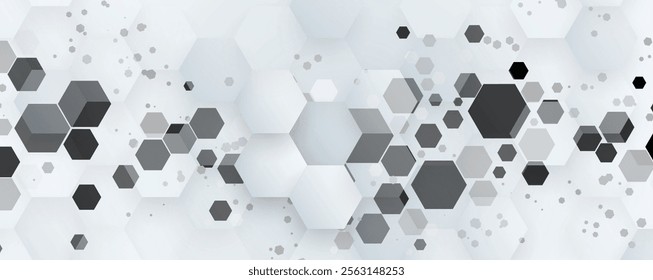 Geometric hexagon abstract background with simple polygonal elements. Medical, business, technology or science design.