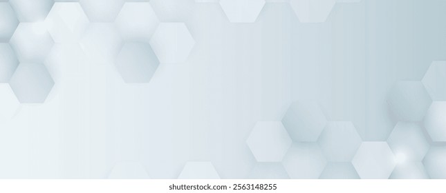 Geometric hexagon abstract background with simple polygonal elements. Medical, business, technology or science design.