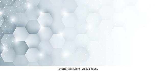 Geometric hexagon abstract background with simple polygonal elements. Medical, business, technology or science design.