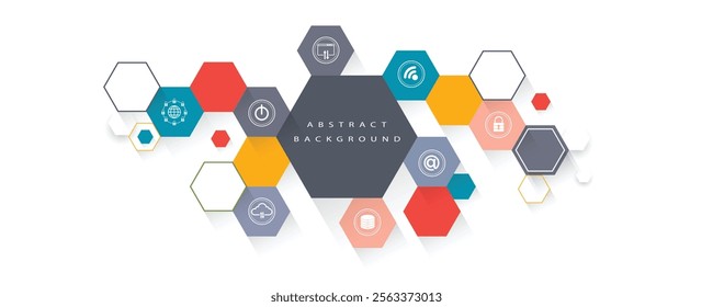 Geometric hexagon abstract background with simple polygonal elements. Medical, business, technology or science design.