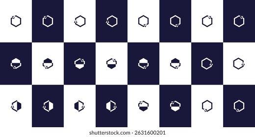 geometric hexagon arrow logo design