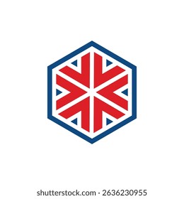 Geometric Hexagon Arrows United Logo