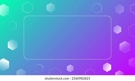 Geometric Hexagon Background With Frame. Abstract Business Banner. Technology Wallpaper. Vector Illustration. Futuristic. Minimal