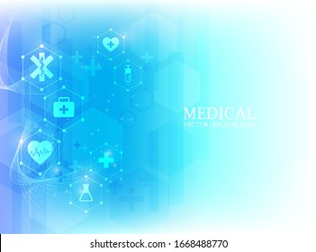 geometric hexagon background.vector medical concept.